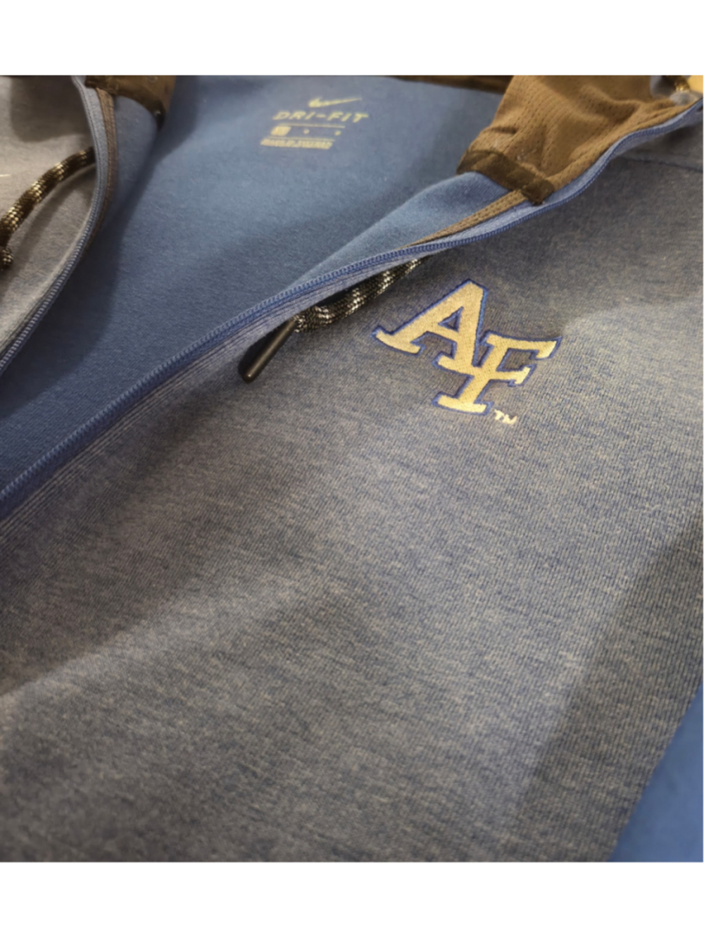 Nike Air Force Academy Dri-FIT Jacket Mens M Blue Full Zip Hooded Falcons USAFA